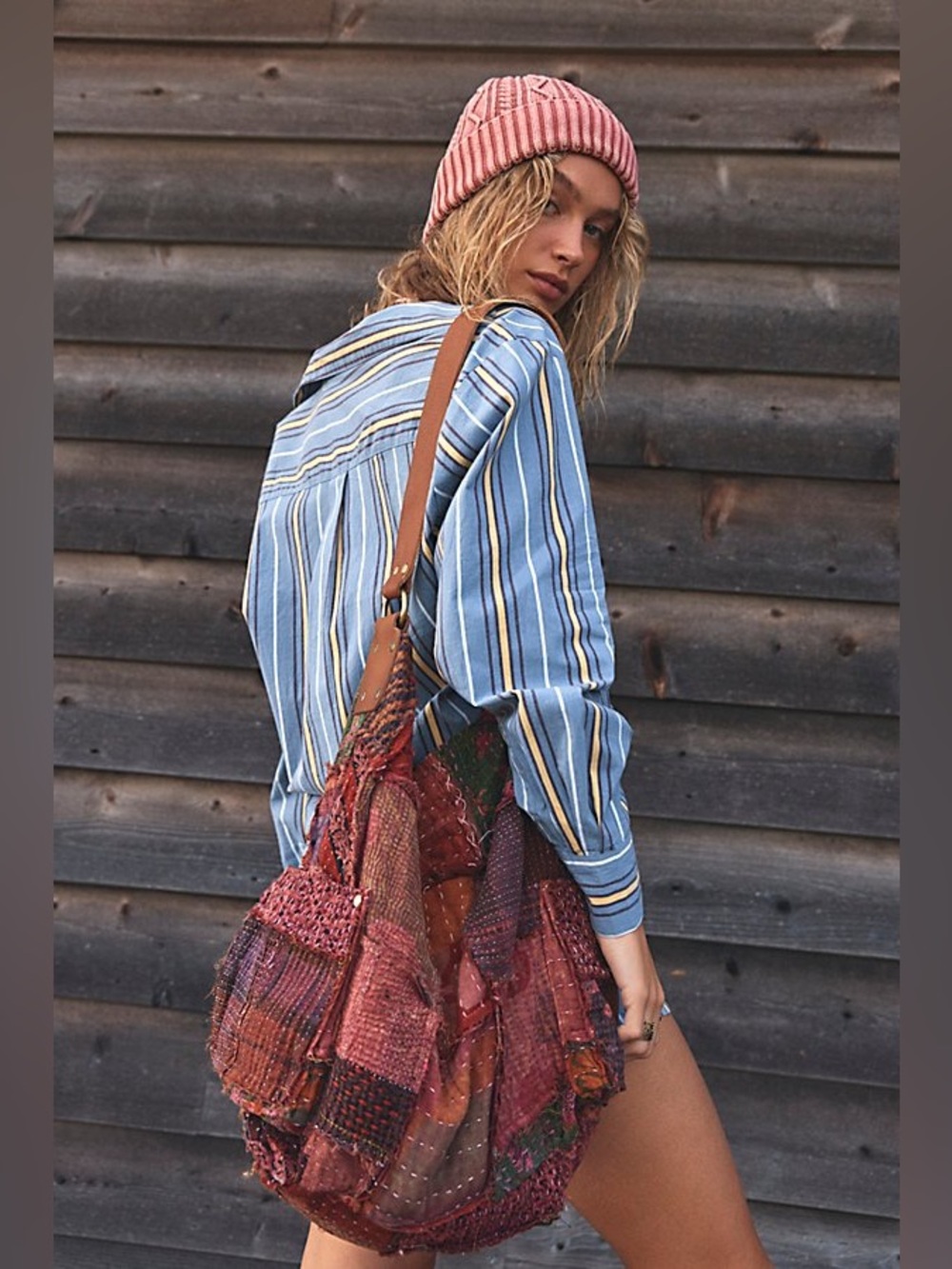 Rare Free People Kaleidoscope Patch Tote